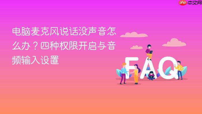 电脑麦克风说话没声音怎么办?四种权限开启与音频输入设置