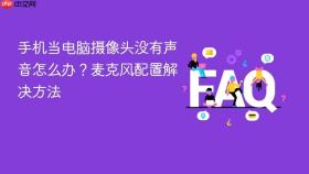 手机当电脑摄像头没有声音怎么办？麦克风配置解决方法
