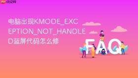 电脑出现kmode_exception_not_handled蓝屏代码怎么修