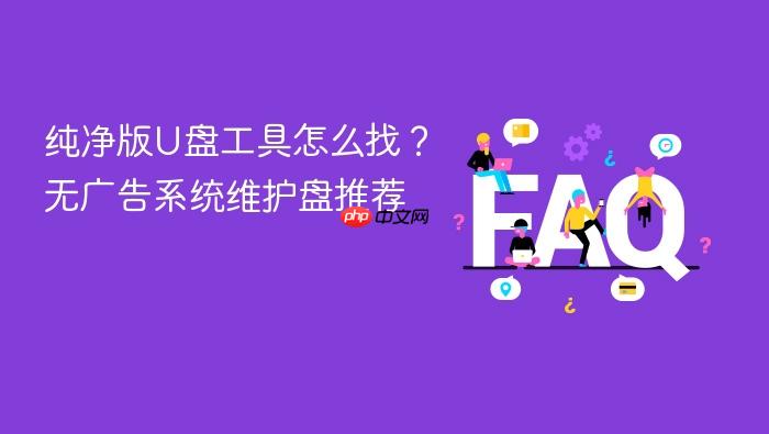 纯净版u盘工具怎么找?无广告系统维护盘推荐