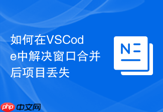 如何在vscode中解决窗口合并后项目丢失