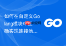 如何在自定义golang模块中正确实现连接池管理