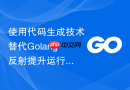 使用代码生成技术替代Golang反射提升运行性能的方案
