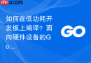 如何在低功耗开发板上编译？面向硬件设备的Go语言环境搭建