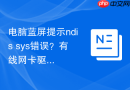 电脑蓝屏提示ndis sys错误？有线网卡驱动冲突排查步骤