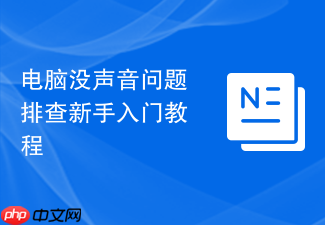 电脑没声音问题排查新手入门教程