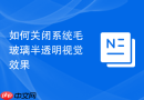 如何关闭系统毛玻璃半透明视觉效果