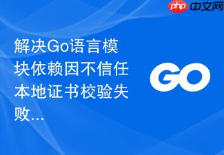 解决go语言模块依赖因不信任本地证书校验失败