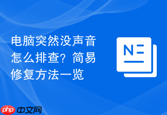 电脑突然没声音怎么排查?简易修复方法一览
