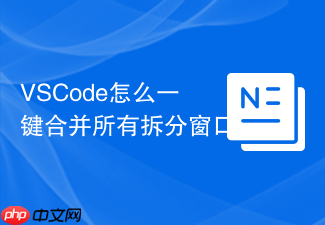 vscode怎么一键合并所有拆分窗口