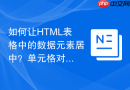 如何让HTML表格中的数据元素居中？单元格对齐属性