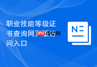 职业技能等级证书查询网页版访问入口 - php中文网