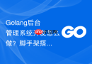 Golang后台管理系统开发怎么做？脚手架搭建步骤参考