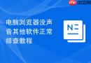 电脑浏览器没声音其他软件正常排查教程