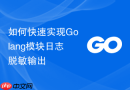 如何快速实现golang模块日志脱敏输出