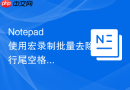 Notepad++使用宏录制批量去除行尾空格的步骤