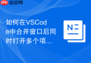 如何在vscode中合并窗口后同时打开多个项目
