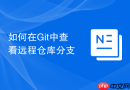 如何在Git中查看远程仓库分支