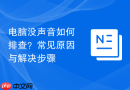 电脑没声音如何排查？常见原因与解决步骤