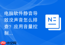 电脑软件静音导致没声音怎么排查？应用音量控制排查