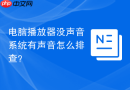 电脑播放器没声音系统有声音怎么排查？