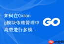 如何在golang模块依赖管理中高效进行多模块本地联调