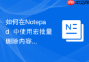 如何在Notepad++中使用宏批量删除内容