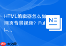 HTML编辑器怎么做网页背景视频？Full-screen视频播放