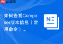 如何查看composer版本信息(常用命令)