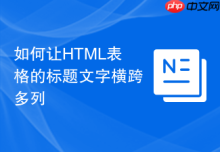 如何让HTML表格的标题文字横跨多列