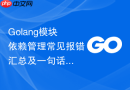 Golang模块依赖管理常见报错汇总及一句话解决方案