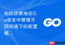 如何优雅地在go语言中管理不同环境下的配置模块