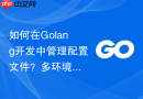如何在Golang开发中管理配置文件？多环境配置读取建议