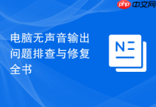 电脑无声音输出问题排查与修复全书