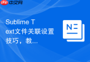 Sublime Text文件关联设置技巧，教你如何快速绑定代码后缀