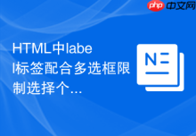 HTML中label标签配合多选框限制选择个数