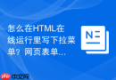 怎么在html在线运行里写下拉菜单？网页表单元素选择教程