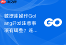 数据库操作golang开发注意事项有哪些？连接池与事务处理规范