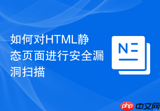 如何对html静态页面进行安全漏洞扫描