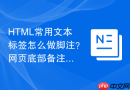 html常用文本标签怎么做脚注?网页底部备注排版
