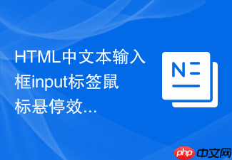 html中文本输入框input标签鼠标悬停效果的设置