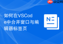 如何在vscode中合并窗口与编辑器标签页