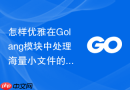 怎样优雅在golang模块中处理海量小文件的快速读取
