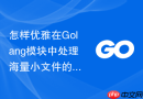 怎样优雅在Golang模块中处理海量小文件的快速读取