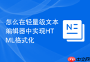 怎么在轻量级文本编辑器中实现HTML格式化