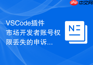 vscode插件市场开发者账号权限丢失的申诉与找回流程