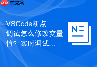 vscode断点调试怎么修改变量值?实时调试改值操作方法