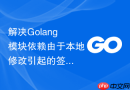解决Golang模块依赖由于本地修改引起的签名报错