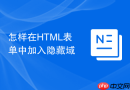 怎样在HTML表单中加入隐藏域
