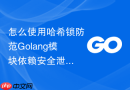 怎么使用哈希锁防范golang模块依赖安全泄露